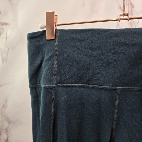 Athleta Leggings Womens Medium Green White Mesh Salutation Colorblock Power Vida - Picture 2 of 13